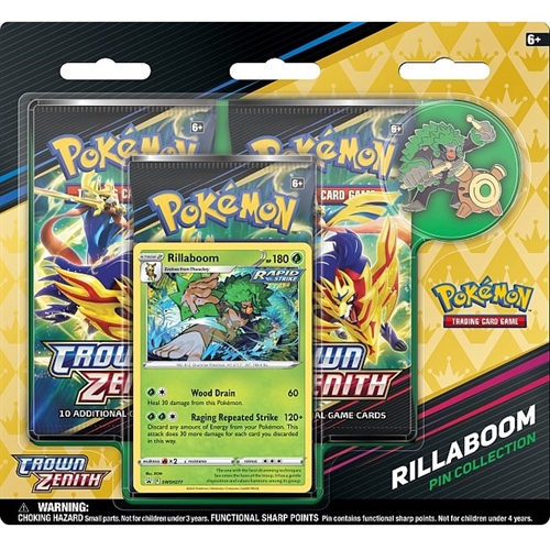Pokemon Crown Zenith - Pin Collection Blister - Rillaboom